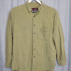Classic Men's Casual Button Down Size XXL Olive Green Long Sleeve Cotton
